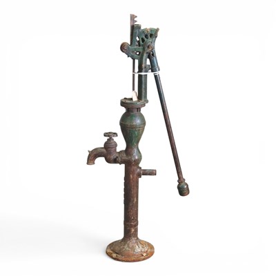 Lot 501 - A large iron floor standing garden water pump,...