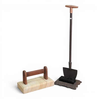 Lot 506 - A new iron bootscraper, on a sandstone base,...