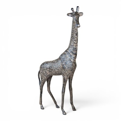 Lot 70 - A cast metal model of a giraffe, 55cm high