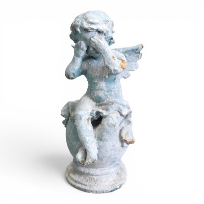 Lot 331 - A verdigris cast metal garden statue of a...