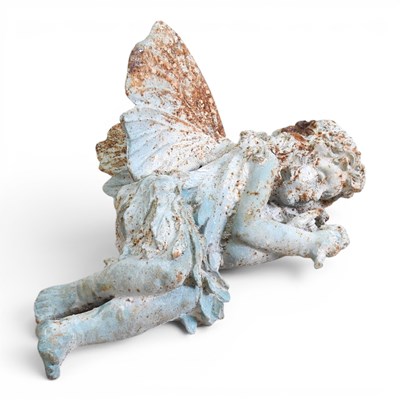 Lot 499 - A verdigris cast metal garden figure of a...