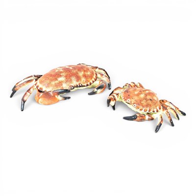 Lot 317 - A painted metal box, in the form of a crab,...