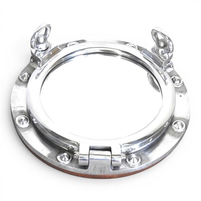 Lot 521 - A metal porthole mirror, 34cm wide