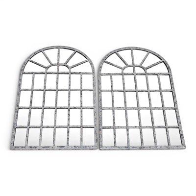 Lot 547 - A pair of new small leaded glass garden...