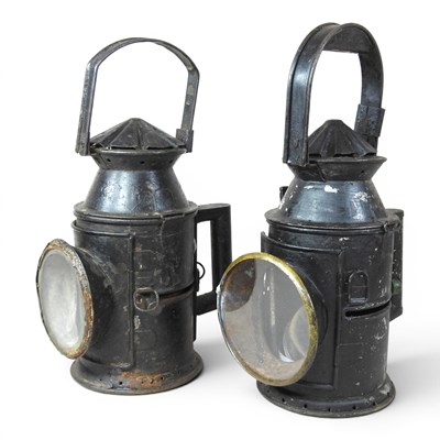 Lot 569 - A near pair of vintage style railway signal...