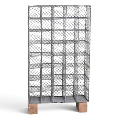 Lot 184 - A galvanised metal set of pigeon holes, on a...