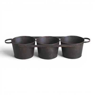 Lot 422 - A metal triple planter