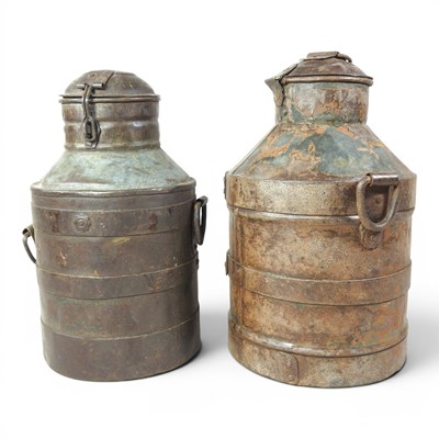 Lot 260 - Two metal milk churns, highest 33cm (2)