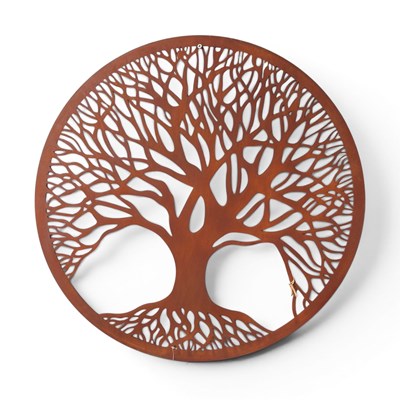 Lot 215 - A rusted metal cut-out garden wall hanging,...