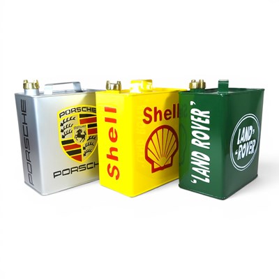 Lot 907 - A modern Shell petrol can, 32cm high, together...