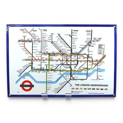 Lot 732 - A reproduction metal underground map, 46 x 31cm