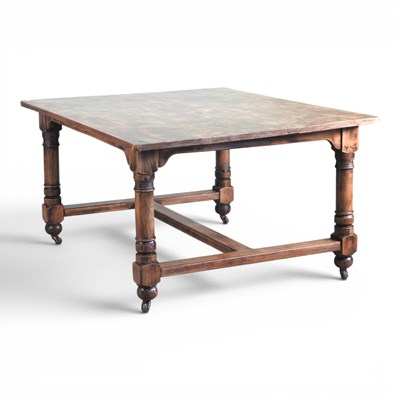Lot 633 - An elm dining table, with a rectangular top,...