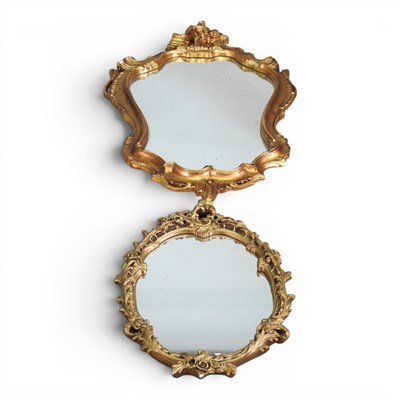 Lot 114 - A gilt framed wall mirror, 118 x 74cm,...