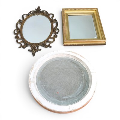 Lot 407 - A gilt framed wall mirror, 55 x 45cm, together...