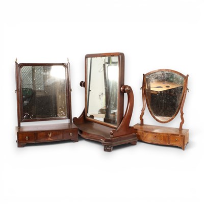 Lot 541 - Three 19th century mahogany swing framed mirrors