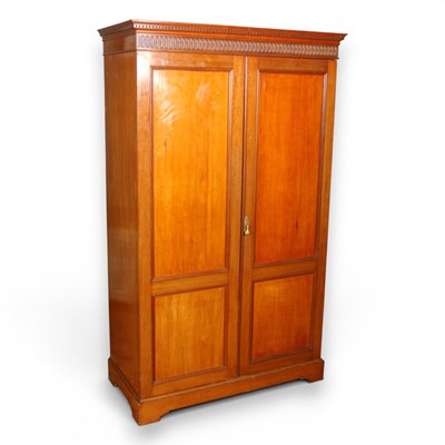 Lot 755 - An early 20th century mahogany double wardrobe,...