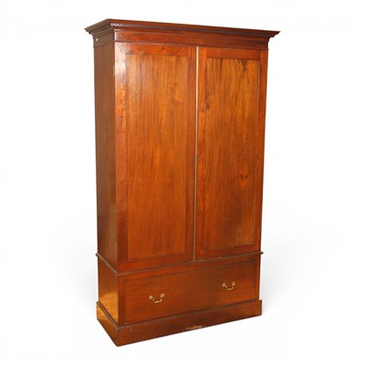 Lot 517 - A 19th century mahogany double wardrobe