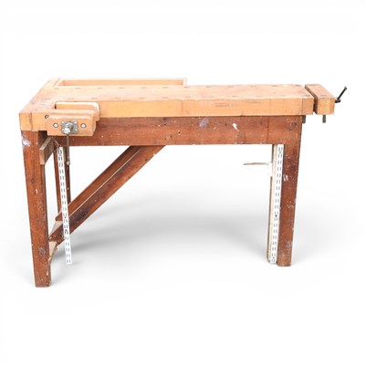Lot 151 - A Danish La Lervad wooden work bench, fitted...