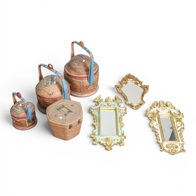 Lot 254 - A graduated set of three Chinese wicker...