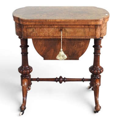 Lot 303 - A Victorian burr walnut and inlaid folding...