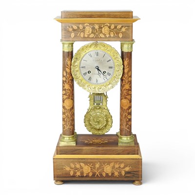 Lot 104 - A French rosewood and floral marquetry inlaid...