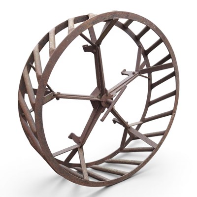 Lot 307 - An old iron tractor crop wheel, 137cm diameter