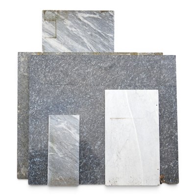 Lot 653 - A collection of marble panels, largest 120 x...