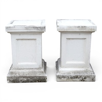 Lot 654 - A pair of large painted cast stone garden...