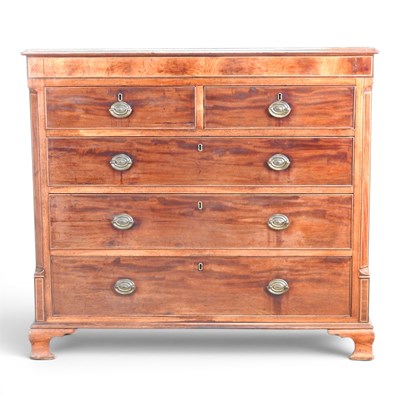 Lot 45 - A George III mahogany and strung chest,...