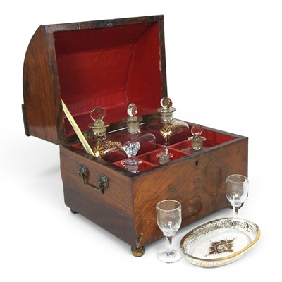 Lot 5 - A 19th century mahogany decanter box, with a...