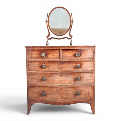 Lot 606 - A Regency mahogany chest, on swept bracket...