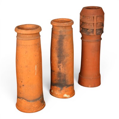 Lot 528 - Three terracotta chimney pots
