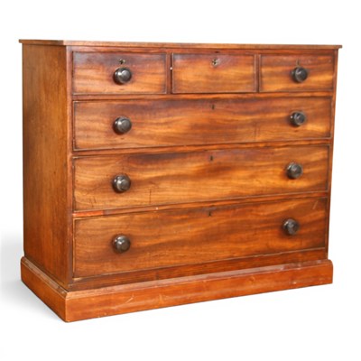 Lot 491 - A mid 19th century mahogany chest of drawers,...