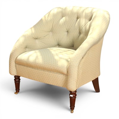 Lot 569 - A Victorian green upholstered armchair