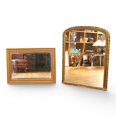 Lot 251 - A large Victorian gilt over mantel mirror,...
