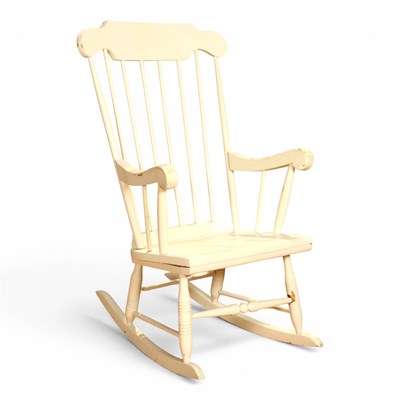 Lot 577 - A white painted rocking chair
