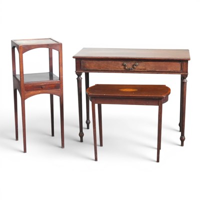 Lot 584 - A George III mahogany night stand, 33cm wide,...