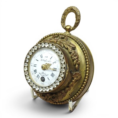 Lot 2 - A 19th century French gilt cased boudoir clock,...