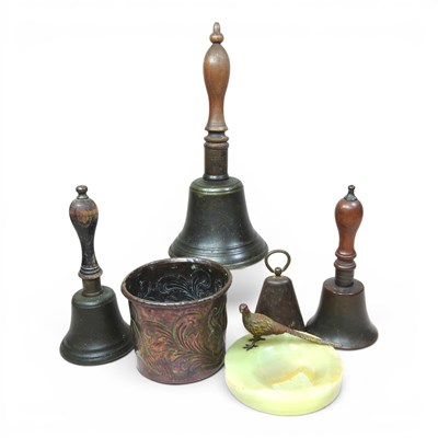 Lot 134 - A 19th century school bell, with a turned...