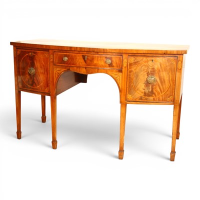 Lot 485 - A George III mahogany bow-front sideboard
