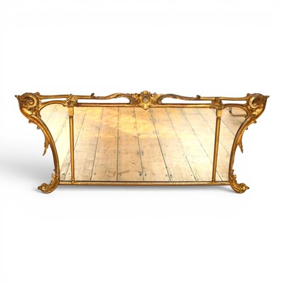 Lot 256 - A 19th century carved giltwood triple...