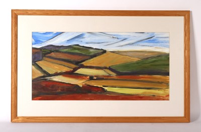 Lot 601 - English school, 20th century, hilly landscape,...