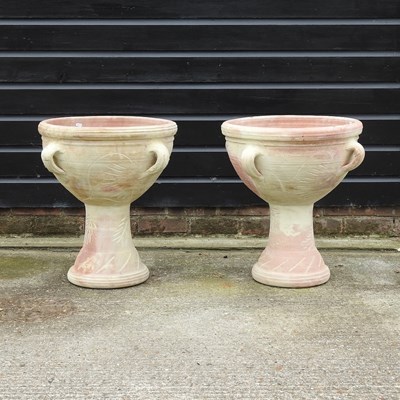 Lot 337 - A pair of terracotta garden planters