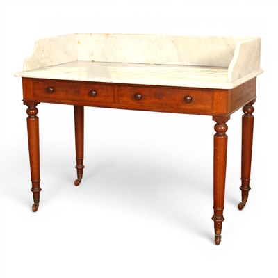 Lot 550 - A 19th century mahogany and white marble...