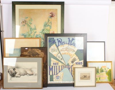 Lot 363 - A collection of eight paintings and prints, to...