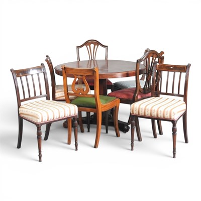 Lot 505 - A Victorian walnut circular dining table,...