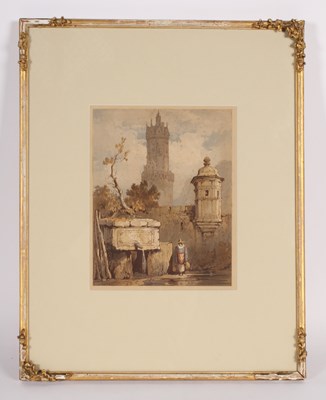 Lot 384 - Samuel Prout (1783-1852), Waterwell behind the...
