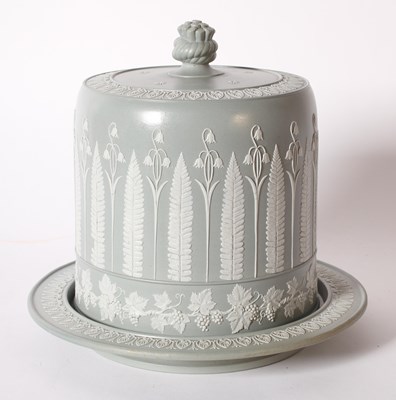 Lot 138 - A Victorian jasperware cheese dome and stand,...