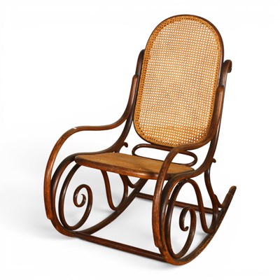 Lot 615 - A Thonet style bentwood rocking chair