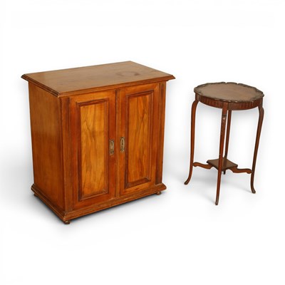 Lot 616 - A Victorian walnut tabletop cabinet, together...